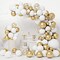 White and Gold Balloon Garland Arch Kit - Includes Gold Confetti Balloons for Baptism, Wedding, and Birthday Party Decoration